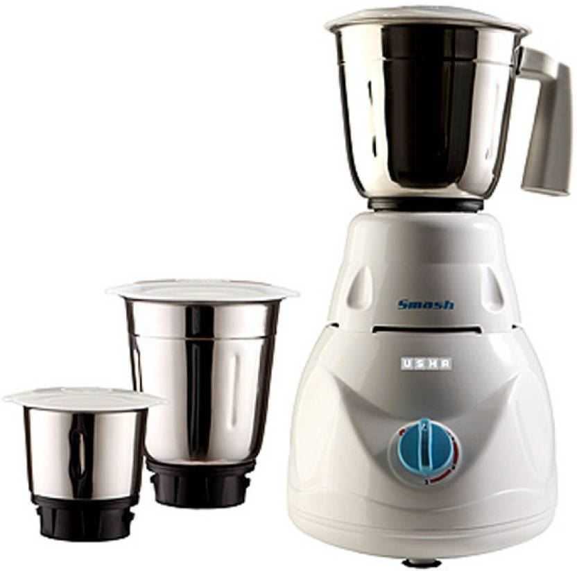 Alfa Store. Usha MG 2853 Smash 500 W Mixer Grinder (White, 3 Jars)