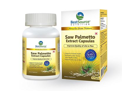 Picture of BestSource Nutrition's Saw Palmetto Extract Oil Caps, (320mg) 60 Softgels - Improves Quality of life for Men 15% off         