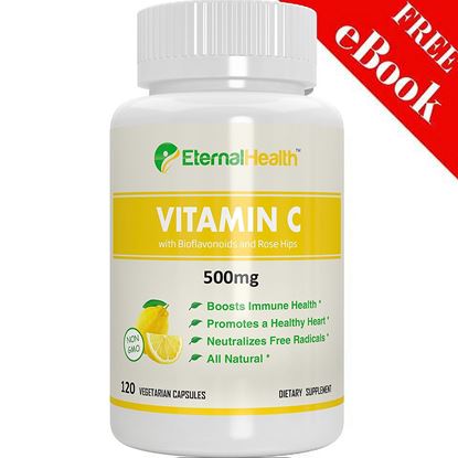 Picture of Vitamin C 500mg - 120 Veg Capsules + Citrus Bioflavonoids & Rose Hips For Better Absorption + Gluten Free, Non GMO & Vegetarian Friendly + Zero Artificial Fillers