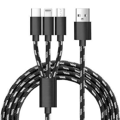 Picture of ShopsNice 3-in-1 Multi-Pin Charging Cable for verykool SL5000 Quantum / verykool S  Quantum USB Cable 