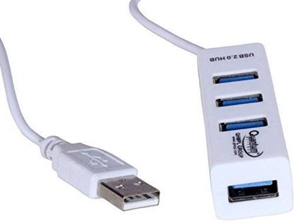 Picture of Quantum Super Speed Portable Mini 4 PORT USB HUB - QHM6642 (White) 