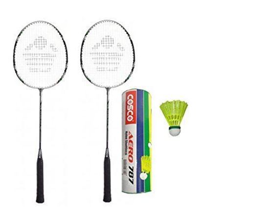 Picture of Cosco Cbx-222 Badminton Racket Pair With Aero 787 Nylon Shuttle Cock