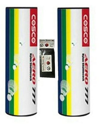 Picture of Cosco 777 White Nylon Shuttlecocks (pack of 12) WITH FREE SPORTSHOUSE WRIST BAND