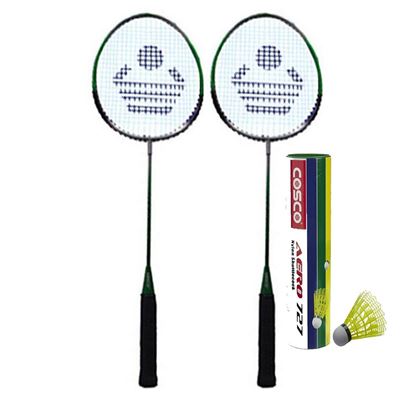 Picture of Cosco Cb-88 Badminton Racket Pair With Aero 727 Nylon Shuttle Cock