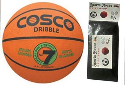 Picture of COSCO DRIBBLE BASKETBALL ( SIZE 7 ) WITH FREE SPORTS HOUSE WRIST BAND