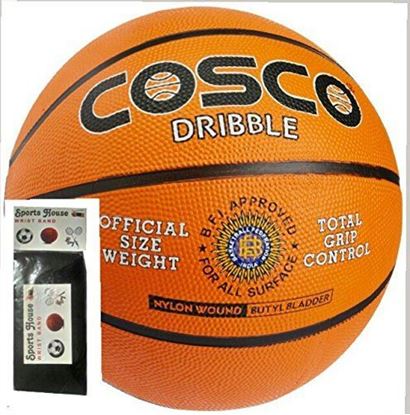 Picture of COSCO DRIBBLE BASKETBALL ( SIZE 5) WITH FREE SPORTS HOUSE WRIST BAND