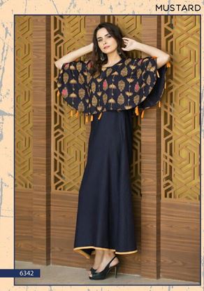 Picture of Black Mustard unique patterns Instyle kurti 