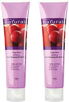 Picture of Avon Grape Seed Whitening 3 In 1 Cleanser Scrub & Mask - Set of 2 (100 g each) Scrub