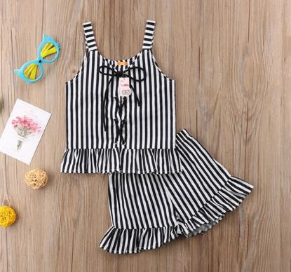 Picture of Black Striped 2 pc summer set