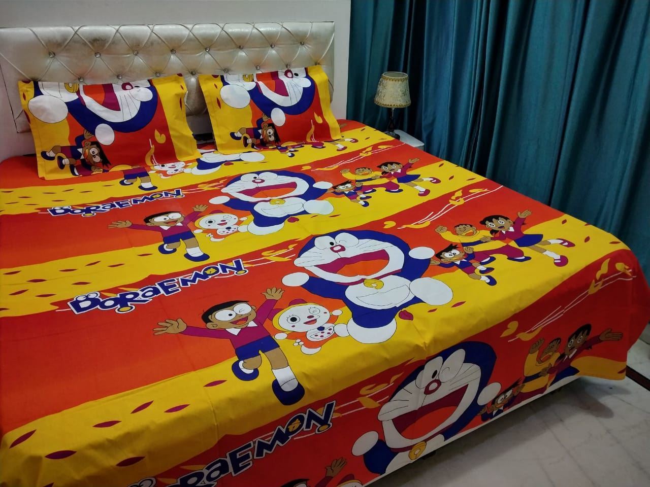 Alfa Store. COTTON BED SHEET DORAEMON