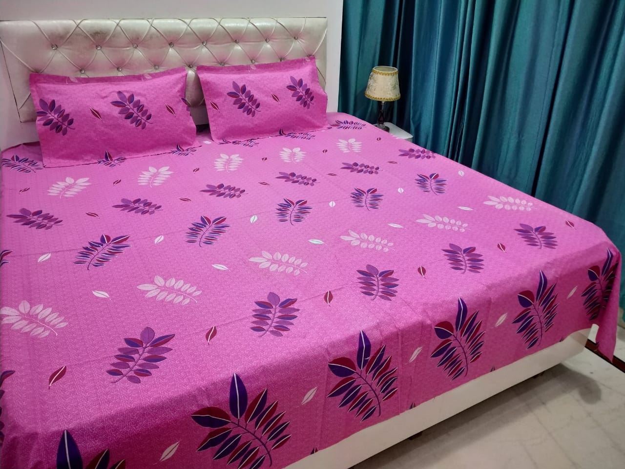Alfa Store. COTTON BED SHEET DARK PINK