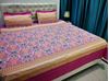 Picture of COTTON BED SHEET LIGHT PINK MAROON BORDER
