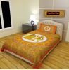 Picture of RAJWADA SINGLE BED SHEET (ORANGE WITH BROWN)