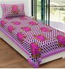 Picture of RAJWADA SINGLE BED SHEET (BLACK&WHITE WITH PINK)