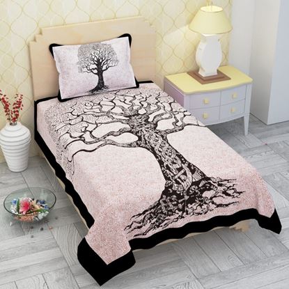 Picture of RAJWADA SINGLE BED SHEET(OFFBLACK)