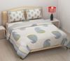 Picture of JAIPURI BED SHEET( WHITE WITH LIGHT BLUE)