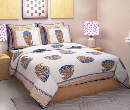 Picture of JAIPURI BED SHEET WHITE WITH DESINE