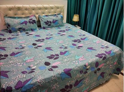 Picture of S K Mani Prints Double Bed Sheet Multicolor 2