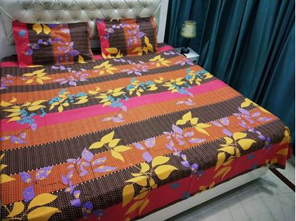 Picture of S K Mani Prints Double Bed Sheet Multicolor 4