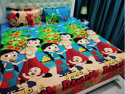 Picture of S K Mani Prints Double Bed Sheet Chhota Bheem