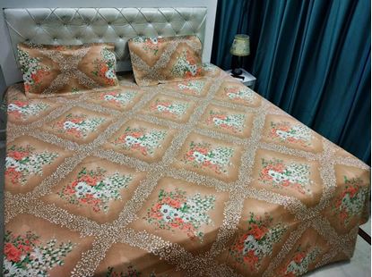 Picture of S K Mani Prints Double Bed Sheet Light Brown