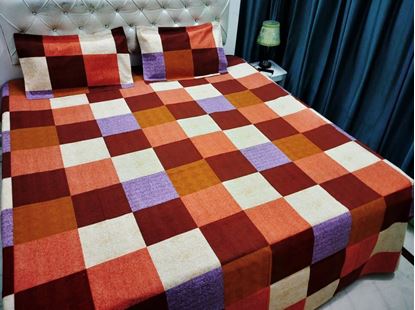Picture of S K Mani Prints Double Bed Sheet Multicolor 7