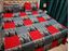 Picture of S K Mani Prints Double Bed Sheet RED WITH BLACK& GREY