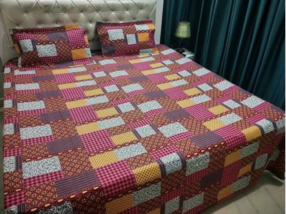 Picture of S K Mani Prints Double Bed Sheet Multicolor 9