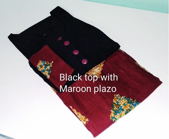 Picture of Jp collection Slub cotton kurtis with Full flair plazo