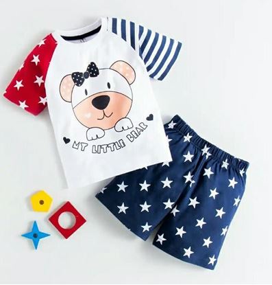 Picture of Star print short with teady print