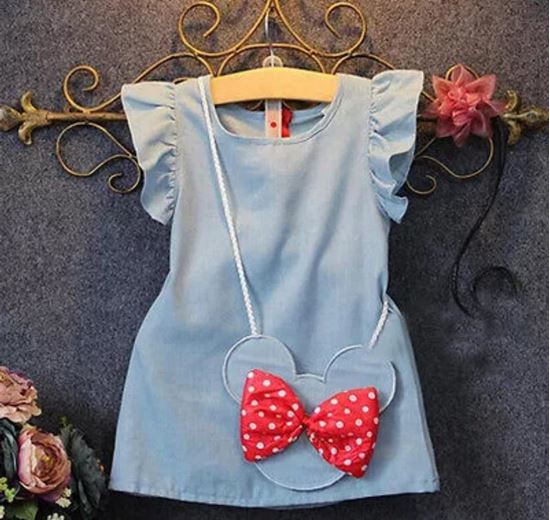 Picture of One pc dress with bag for kids