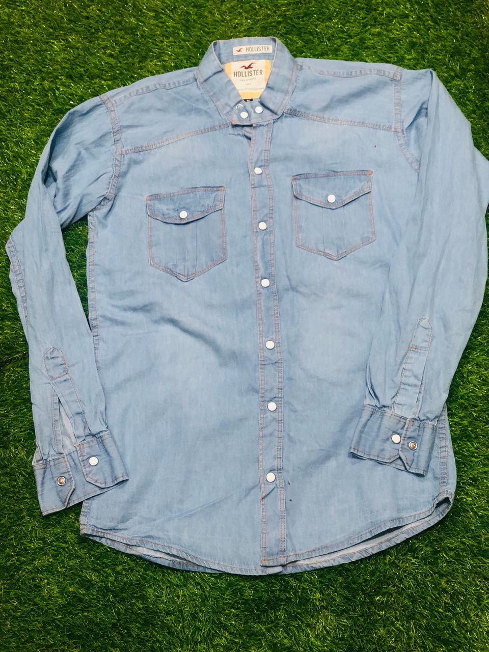 hollister denim shirt