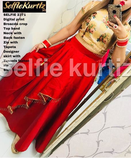 Nayra Enterprise Zorba Silk Ladies Designer Selfy Kurti With Skirt