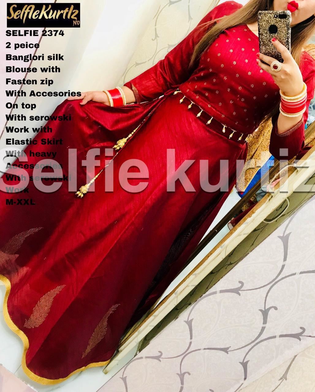 Buy Selfie Cotton Kurtis Red Colors at Rs. 449 online from Fab Funda fancy  kurtis : FB-INA2