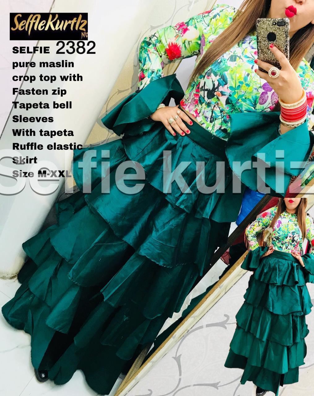 Selfie Kurtiz Selfie 11297 Maslin Kurti with Dana work in Single Piece   Vijaylakshmi Creation