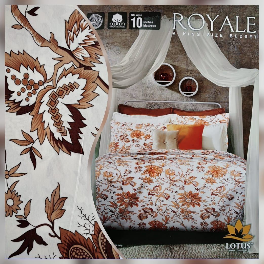 Alfa Store. Lotus double bed sheet with 2 pillow covers 1