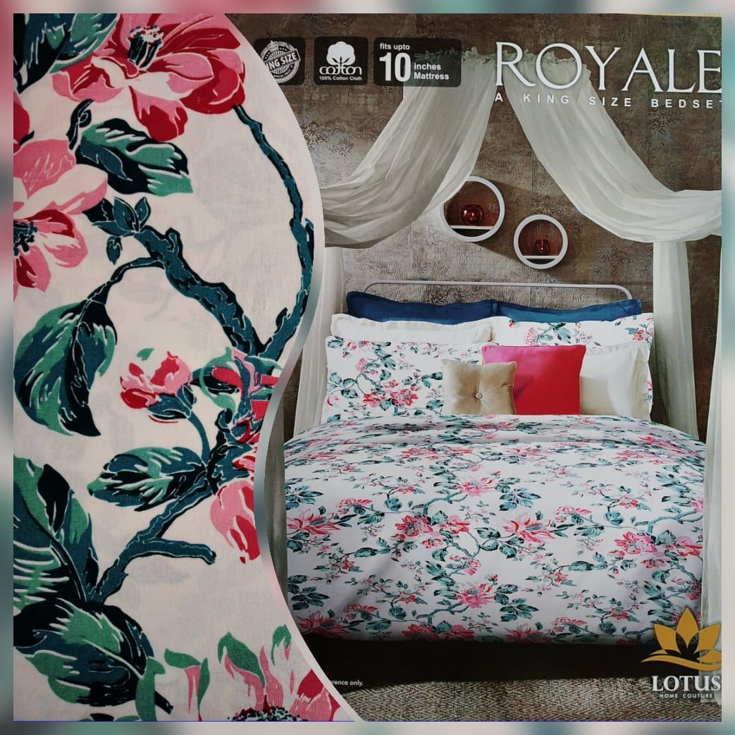 Alfa Store. Lotus double bed sheet with 2 pillow covers 1