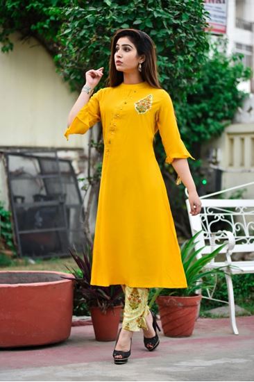 Picture of PG Rayon Kurti with Print Pant