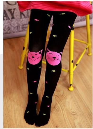 Picture of Pantyhose stockings Kitty pattern