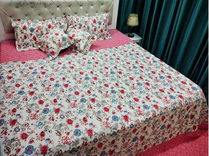 Picture of 100% COTTON VIJAY MILL DOUBLE BED SHEET CUSHION SET*