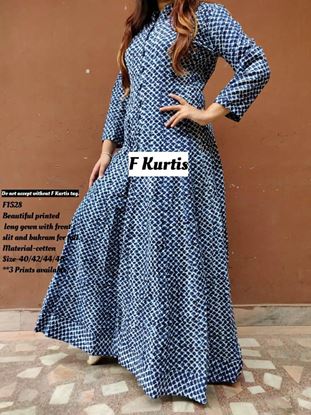 Picture of Beautiful printed long gown F-Kurtis 1528