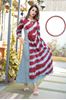 Picture of stylish front double layer kurti cum gown