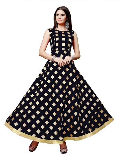 Picture of Women's Chanderi Jacquard Work Anarkali Gown SURAT CLOTS