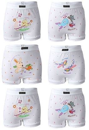 Picture of BODYCARE Pure Cotton Printed White Bloomer for Girls & Kids (pack of 6)