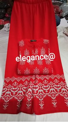 Picture of vihan red woollen plazo and kurti