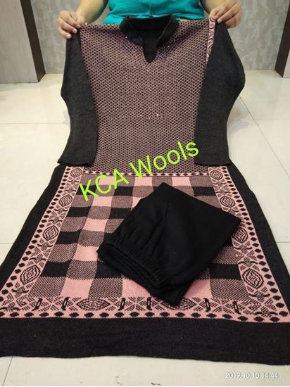 Picture of vihan@ black pure wool soft knitting kurtis