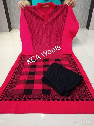 Picture of vihan@ pink pure wool oft knitting kurti