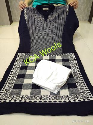 Picture of vihan@ black and white pure wool soft knitting kurtis