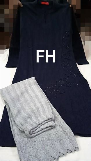 Picture of vihan@fh woolen dark blue kurti