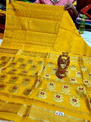 Picture of vihan soft dhakai yellow sari